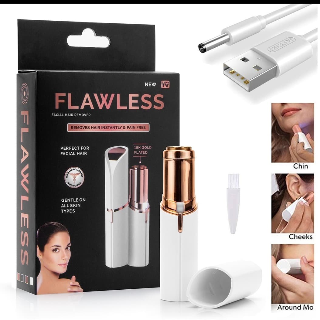 Rechargeable Flawless Painless Facial Hair Remover for Ladies