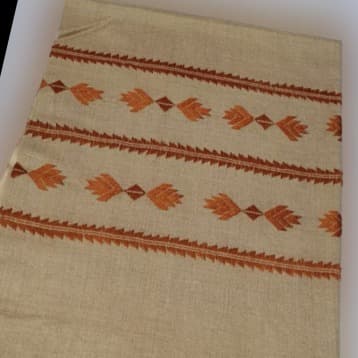 Swati Handmade Light Brown Premium Winter Woolen Embroidered Shawl For Wome