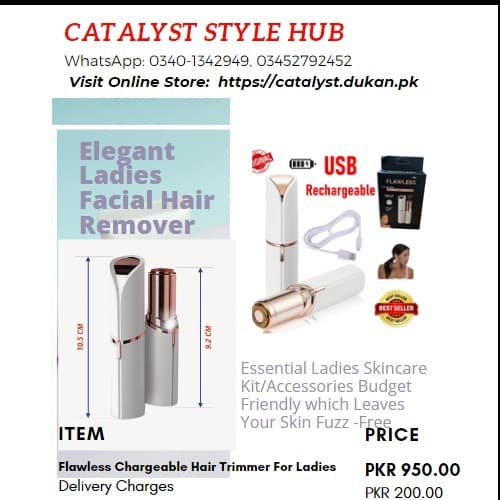 Rechargeable Flawless Painless Facial Hair Remover for Ladies