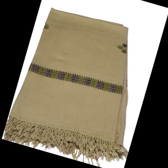 Swati Handmade Premium Winter Woolen Embroidered 2 Border Shawl For Women
