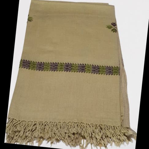 Swati Handmade Premium Winter Woolen Embroidered 2 Border Shawl For Women