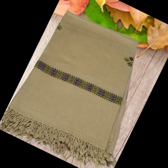 Swati Handmade Premium Winter Woolen Embroidered 2 Border Shawl For Women