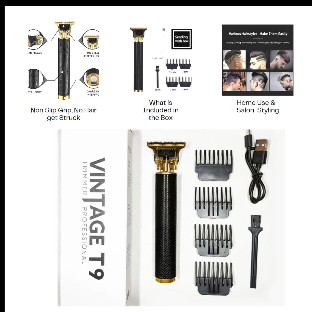 Professional Vintage T9 Trimmer For Mens Beard & Hair Styling